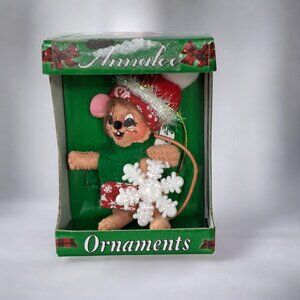 Annalee 2009 Snowflake Mouse Ornament 4” #963309 Felt Christmas Mouse NIB